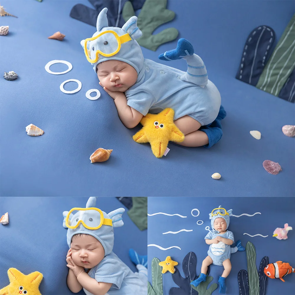 Underwater World Theme Newborn Photography Props Cute Little Fish Photo Outfit Kelp Conch Seashell Decor Props for Studio Shoots
Underwater World Theme Newborn Photography Props Cute Little Fish Photo Outfit Kelp Conch Seashell Decor Props for Studio Shoots