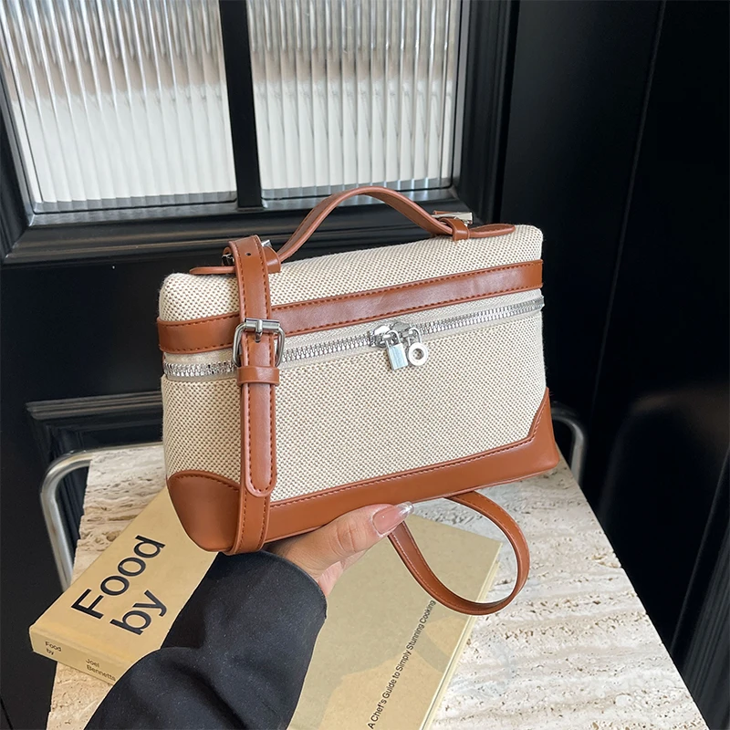 Тканая Ретро сумка на молнии изысканный холщовый внутренний отсек модный контрастный цвет Повседневный Ланч-бокс сумка-мессенджер
Тканая Ретро сумка на молнии изысканный холщовый внутренний отсек модный контрастный цвет Повседневный Ланч-бокс сумка-мессенджер