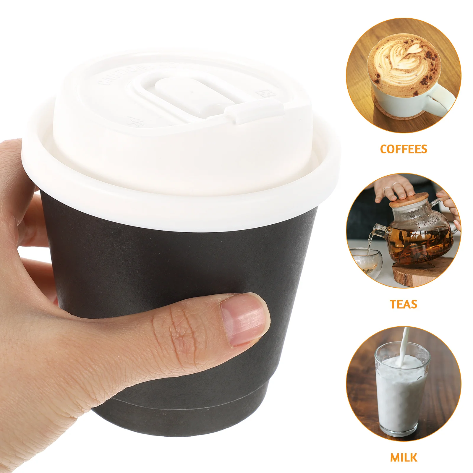 25 Sets Paper Cups Anti-scalding Beverage Household Hot Coffee with Lids Drinking White Disposable
25 Sets Paper Cups Anti-scalding Beverage Household Hot Coffee with Lids Drinking White Disposable