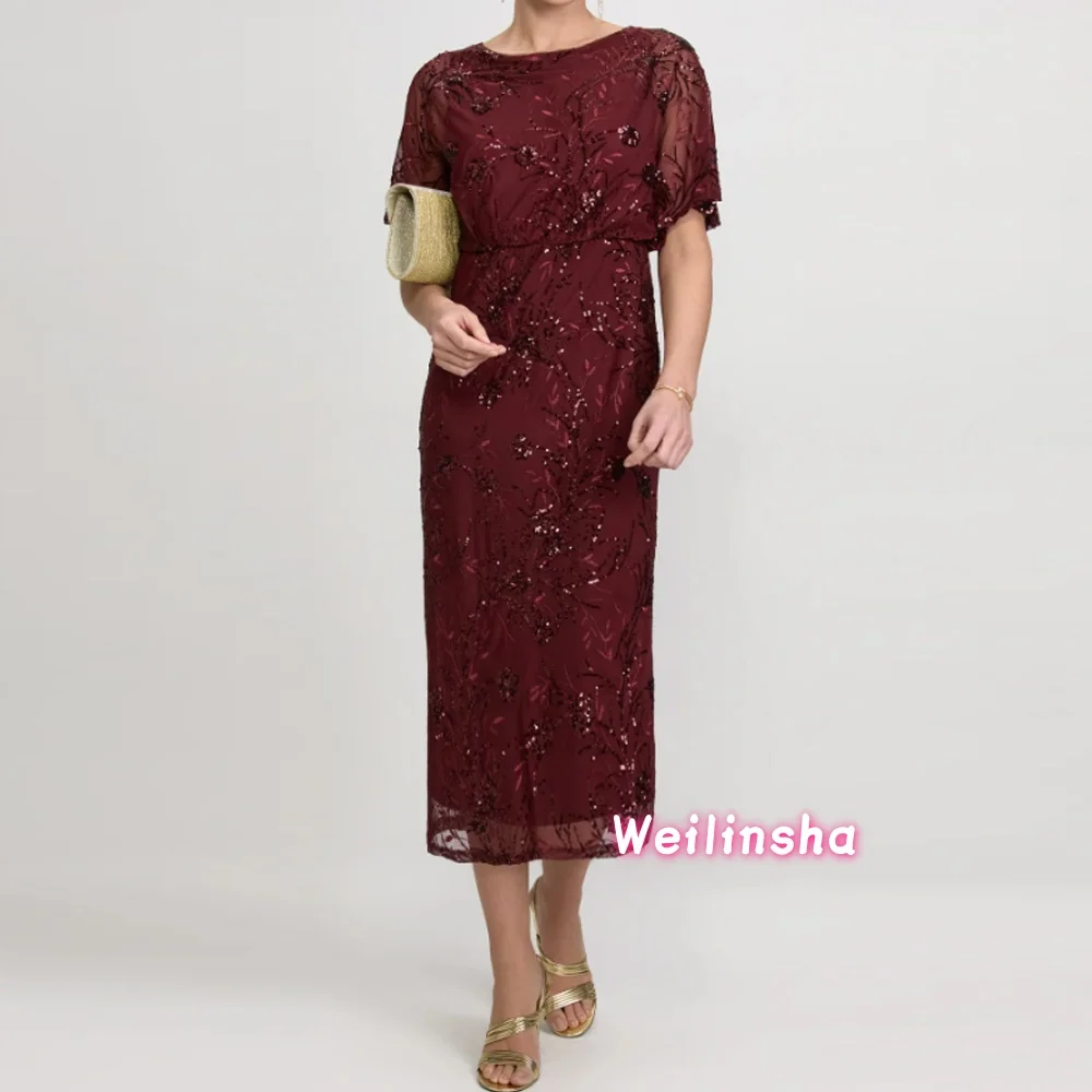 Customized A-Line Mother Of The Bride Dress Tea-Length O-Neck Lace Short Sleeve Evening Dresses Simple Sequined Draped Lace
Customized A-Line Mother Of The Bride Dress Tea-Length O-Neck Lace Short Sleeve Evening Dresses Simple Sequined Draped Lace