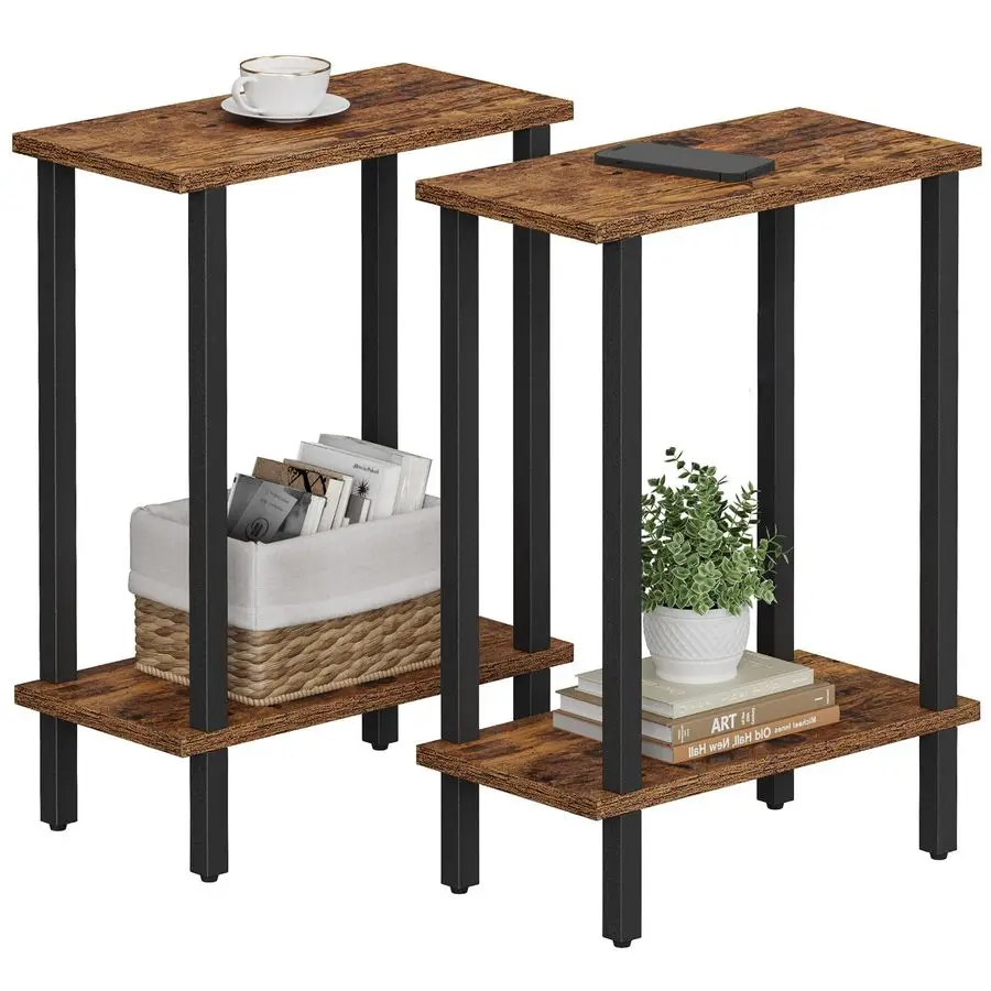 Маленький приставной столик, узкий прикроватный столик, комплект из 2 штук, тонкий диванный столик, узкая прикроватная тумбочка, столик для дивана, для гостиной, для спальни, коричневый TB01
Маленький приставной столик, узкий прикроватный столик, комплект из 2 штук, тонкий диванный столик, узкая прикроватная тумбочка, столик для дивана, для гостиной, для спальни, коричневый TB01