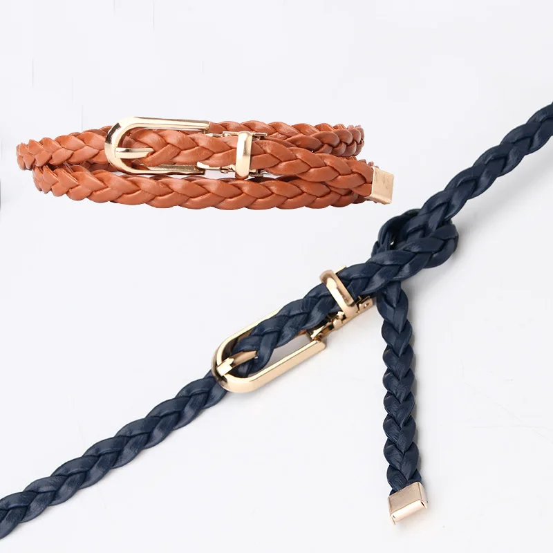 Fashion Ladies Knotted Decorative Woven Belt Candy Color Small Belt Simple Personality Clip Buckle Belts Wholesale
Fashion Ladies Knotted Decorative Woven Belt Candy Color Small Belt Simple Personality Clip Buckle Belts Wholesale