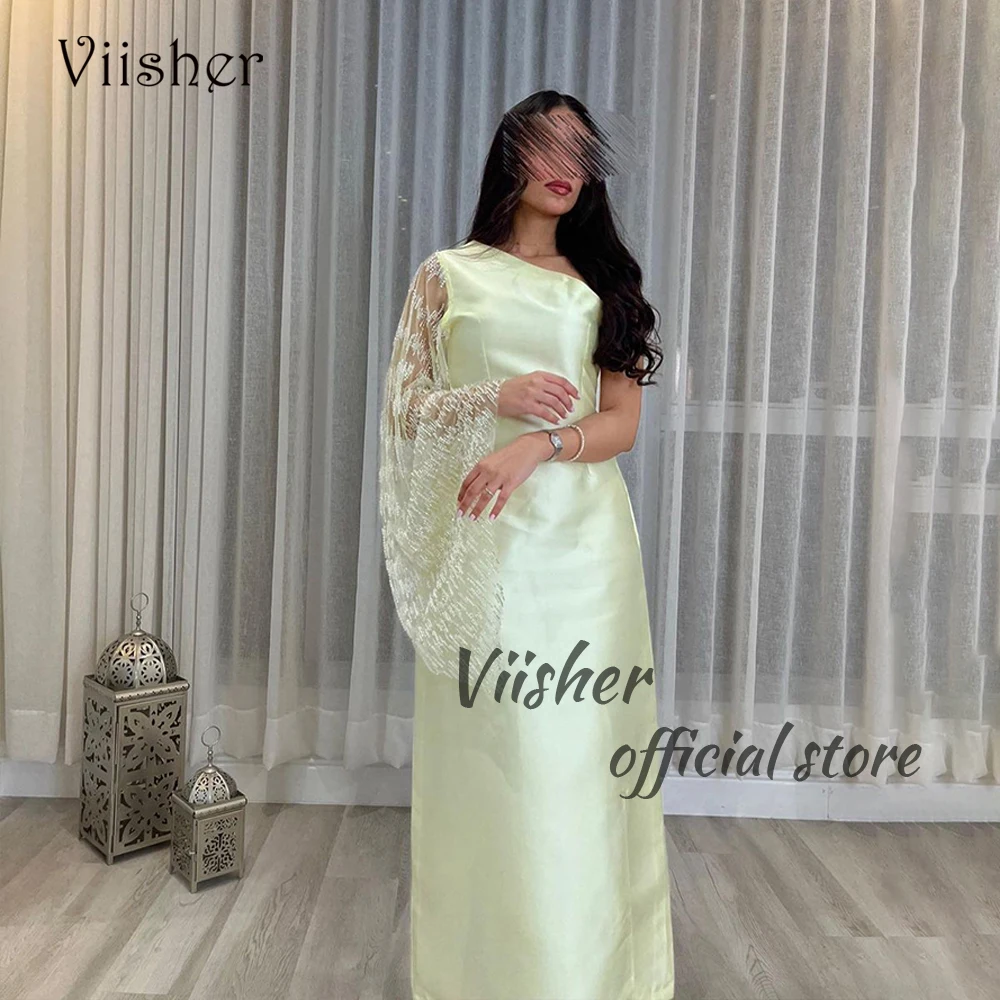 Light Green Satin Mermaid Evening Dresses One Sleeve Arabian Dubai Prom Dress Ankle length Formal Occasion Gown Lace Up Back
Light Green Satin Mermaid Evening Dresses One Sleeve Arabian Dubai Prom Dress Ankle length Formal Occasion Gown Lace Up Back