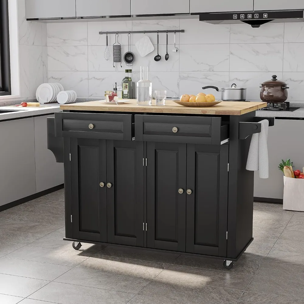 Kitchen Cart with Wood Top and Drop Leaf Breakfast Bar, Rolling Mobile Kitchen Island Table on Wheels with Drawer and Storage
Kitchen Cart with Wood Top and Drop Leaf Breakfast Bar, Rolling Mobile Kitchen Island Table on Wheels with Drawer and Storage