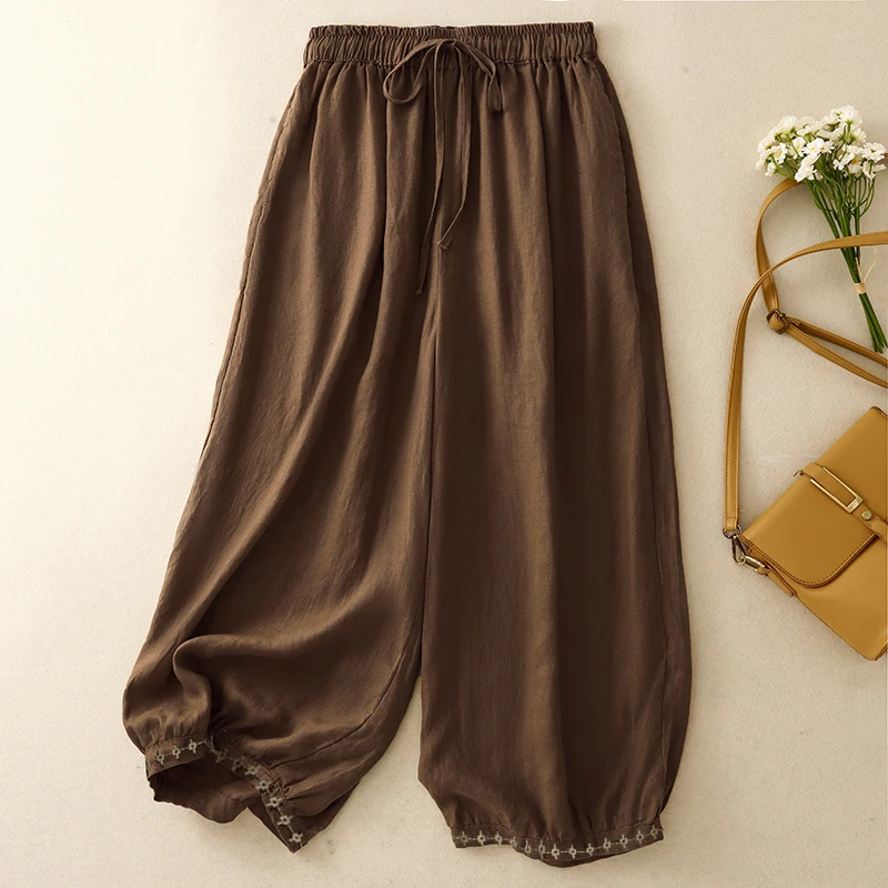 Ladies Casual Cotton Linen Embroidered Lantern Pants Wide Leg Harlan Pants Summer New Style Comfortable Breathable Skin-Friendly
Ladies Casual Cotton Linen Embroidered Lantern Pants Wide Leg Harlan Pants Summer New Style Comfortable Breathable Skin-Friendly