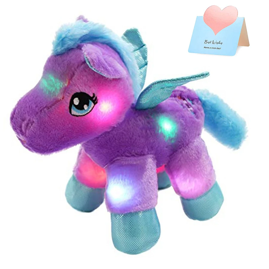 28cm Purple LED Litght Pegasus Unicorn Stuffed Pillow Animal Glow Plush Toys Birthday Gift for Kids Christmas Home Festival Toy
28cm Purple LED Litght Pegasus Unicorn Stuffed Pillow Animal Glow Plush Toys Birthday Gift for Kids Christmas Home Festival Toy