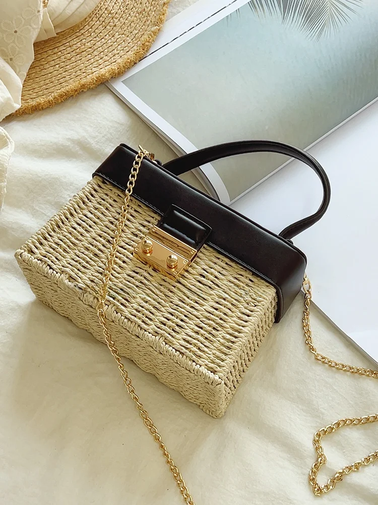 Ретро-сумка-корзинка из плетеной ткани, повседневная сумка через плечо с цепочкой для молодых женщин
Ретро-сумка-корзинка из плетеной ткани, повседневная сумка через плечо с цепочкой для молодых женщин
