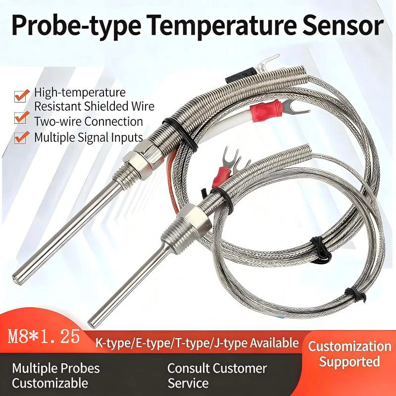 Screw Thermocouple 1/2/3m Type K E J PT100 25/50/75/100/150/200/250/300mm Compression Spring Probe Temperature Sensor
Screw Thermocouple 1/2/3m Type K E J PT100 25/50/75/100/150/200/250/300mm Compression Spring Probe Temperature Sensor