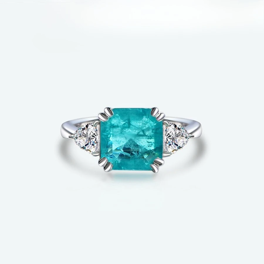 Hot Selling 925 Silver 3.8carat Synthetic Paraiba Square 10 * 10 Asche High Carbon Diamond Ring for Women
Hot Selling 925 Silver 3.8carat Synthetic Paraiba Square 10 * 10 Asche High Carbon Diamond Ring for Women