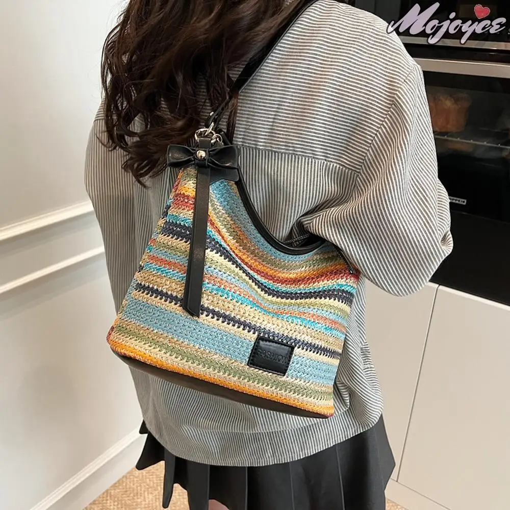 Women Straw Woven Bag Adjustable Tote Bag Summer Beach Weaving Handbags Large Capacity Shoulder Bags Simple Striped Carrying Bag
Women Straw Woven Bag Adjustable Tote Bag Summer Beach Weaving Handbags Large Capacity Shoulder Bags Simple Striped Carrying Bag