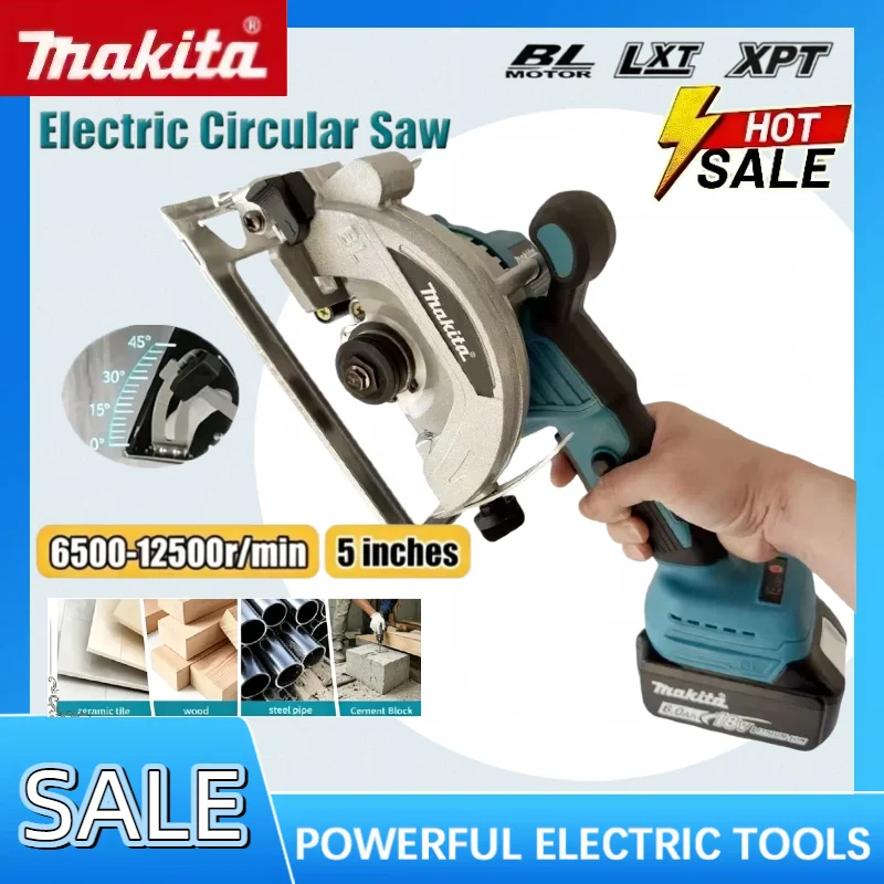 Бесщеточная электрическая циркулярная пила Makita 5 дюймов, беспроводная, ручная, многофункциональная, для резки дерева и металла, совместима с аккумулятором 18В
Бесщеточная электрическая циркулярная пила Makita 5 дюймов, беспроводная, ручная, многофункциональная, для резки дерева и металла, совместима с аккумулятором 18В