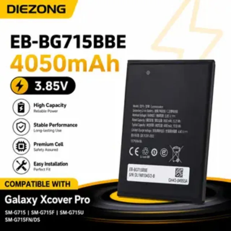 New EB-BG715BBE 4050mAh 3.85V Replacement Phone Battery For Samsung Galaxy Xcover Pro SM‑G715 SM‑G715F SM‑G715U SM‑G715FN/DS
New EB-BG715BBE 4050mAh 3.85V Replacement Phone Battery For Samsung Galaxy Xcover Pro SM‑G715 SM‑G715F SM‑G715U SM‑G715FN/DS