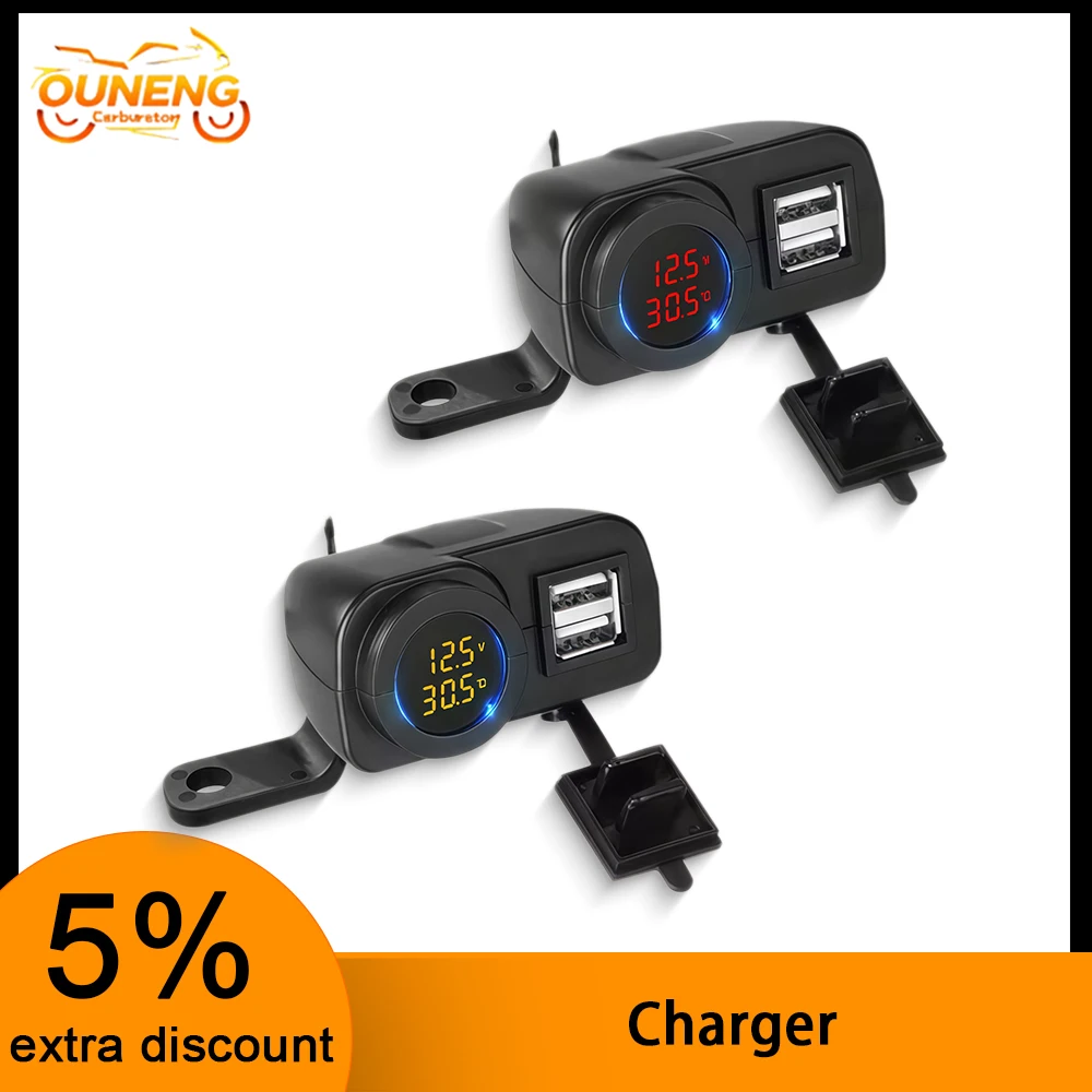 Universal Motorcycle Power Adapter Waterproof 36W QC3 0 Dual USB Charger Voltmeter Thermometer For Phone
Universal Motorcycle Power Adapter Waterproof 36W QC3 0 Dual USB Charger Voltmeter Thermometer For Phone