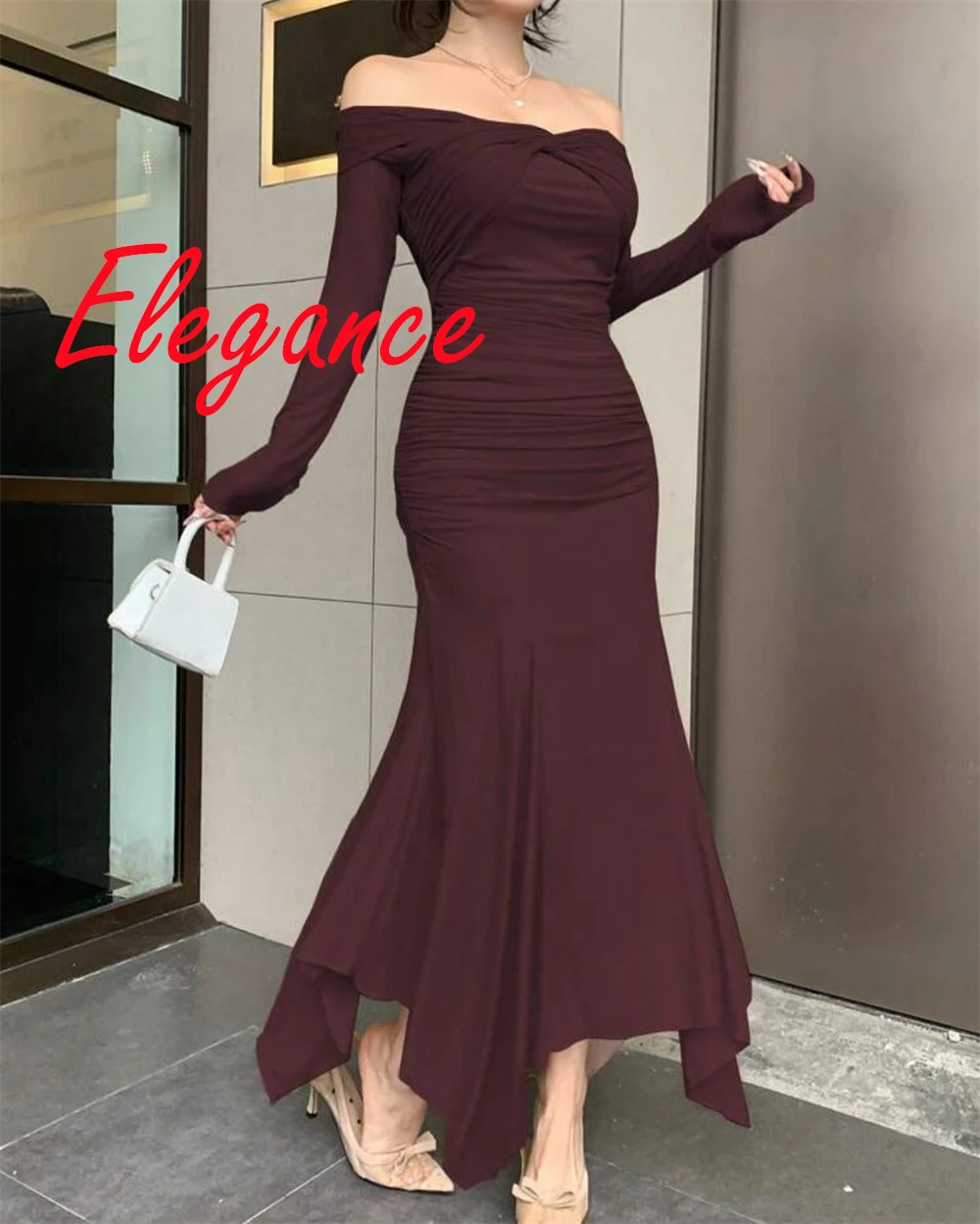 Customized Luxury Audurn Jersey Evening Dress Exquisite Strapless Off The Shoulder Long Sleeves Mermaid Bespoke Occasi
Customized Luxury Audurn Jersey Evening Dress Exquisite Strapless Off The Shoulder Long Sleeves Mermaid Bespoke Occasi