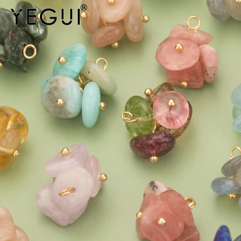 YEGUI MD12, 쥬얼리 액세서리, 천연석, 18k 금도금, 니켈 프리, 구리, 참, 쥬얼리 제작, DIY 펜던트, 로트당 4 개