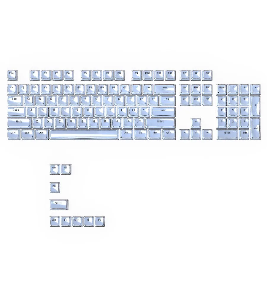 Keycap Trend Crystal Jelly Blue Keycap 0EM Small Full Set 114 Keys PC Transparent Engraved Keyboard
Keycap Trend Crystal Jelly Blue Keycap 0EM Small Full Set 114 Keys PC Transparent Engraved Keyboard