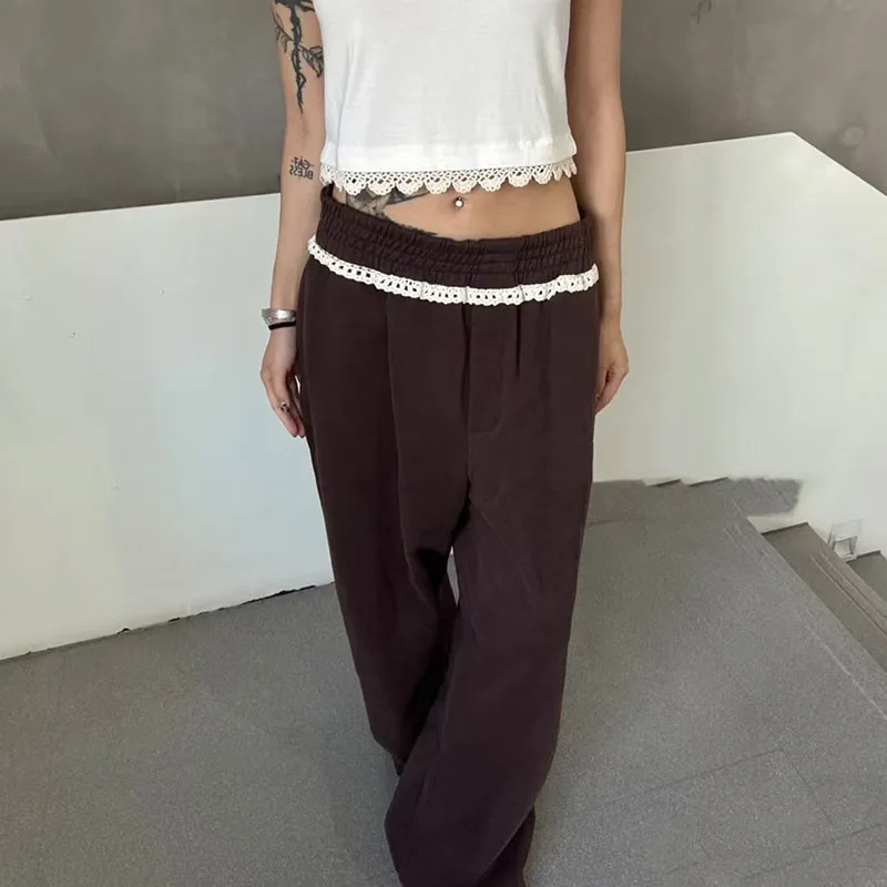 Women's Lace-Trimmed Loose-Fit Sweatpants Quilted Thickened Thermal Wide-Leg Pants High-Quality Casual Pants 2025 New Arrival
Women's Lace-Trimmed Loose-Fit Sweatpants Quilted Thickened Thermal Wide-Leg Pants High-Quality Casual Pants 2025 New Arrival