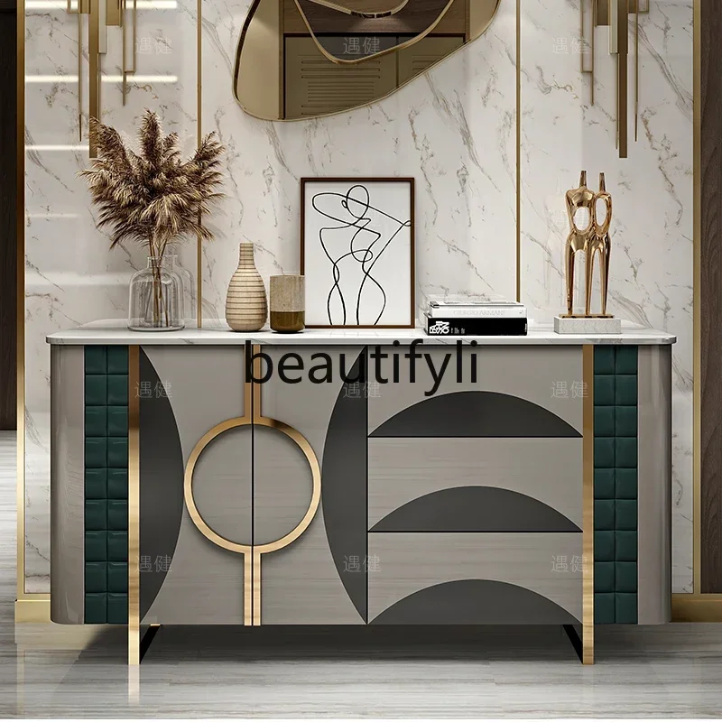 XZQItalian light luxury entrance, dining side, rock slab, stainless steel entrance foyer, shoe cabinet locker
XZQItalian light luxury entrance, dining side, rock slab, stainless steel entrance foyer, shoe cabinet locker