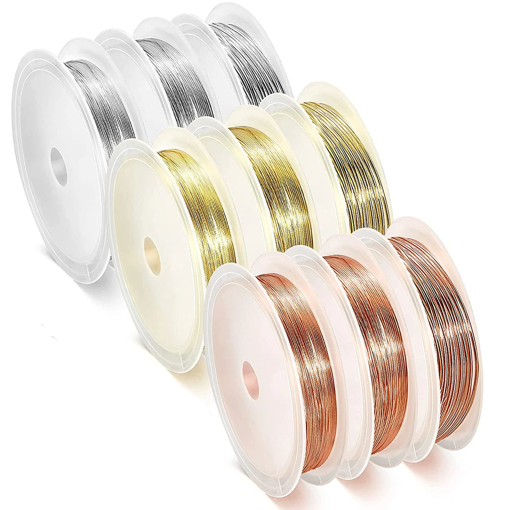 0.2-1mm Silver/Gold/Rose Gold Soft Copper Wire Colorfast Beading String for Jewelry Making Bracelet Necklaces DIY Winding Crafts
0.2-1mm Silver/Gold/Rose Gold Soft Copper Wire Colorfast Beading String for Jewelry Making Bracelet Necklaces DIY Winding Crafts