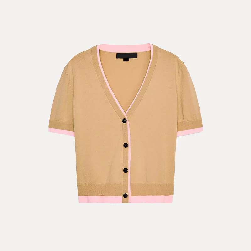 Summer 2025 Women's Knitted ort Sve V-Ne Double Layer Coating Jaet Polyester Fiber Z Brand Ladies' Knitwear
Summer 2025 Women's Knitted ort Sve V-Ne Double Layer Coating Jaet Polyester Fiber Z Brand Ladies' Knitwear