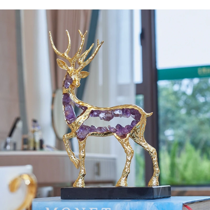 Natural Crystal Alloy Deer Statue Hollow Out Design Desktop Decoration Crafts Living Room Aesthetic
Natural Crystal Alloy Deer Statue Hollow Out Design Desktop Decoration Crafts Living Room Aesthetic