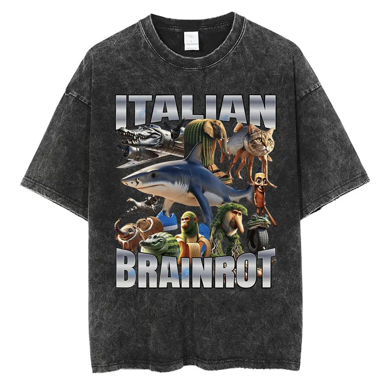 Итальянская футболка Brainrot с забавным мемом Tralalero Tralala Tung Tung Sahur Bombardiro Crocodilo Brr Brr Patapim Washed Футболки
Итальянская футболка Brainrot с забавным мемом Tralalero Tralala Tung Tung Sahur Bombardiro Crocodilo Brr Brr Patapim Washed Футболки