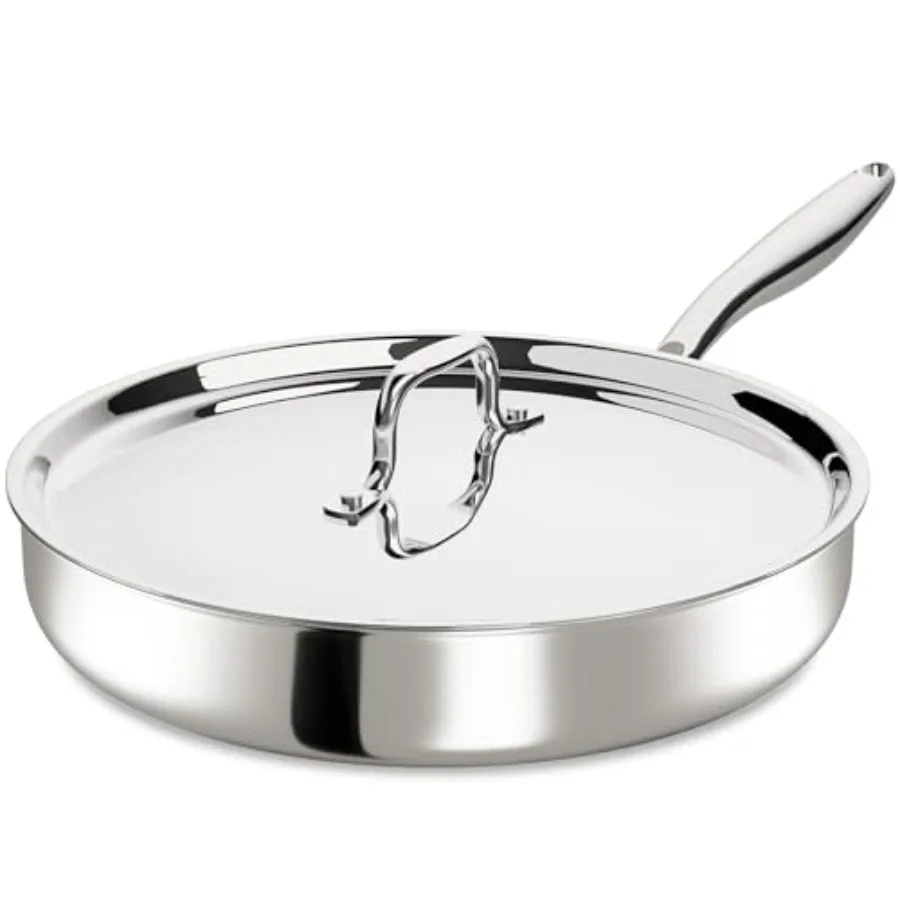 12 Inch Tri-Ply Stainless Steel Frying Pan, Frying Pan with Lid, PFOA/PTFE Free Skillet, Induction Cooking Pans, Dishwasher and
12 Inch Tri-Ply Stainless Steel Frying Pan, Frying Pan with Lid, PFOA/PTFE Free Skillet, Induction Cooking Pans, Dishwasher and
