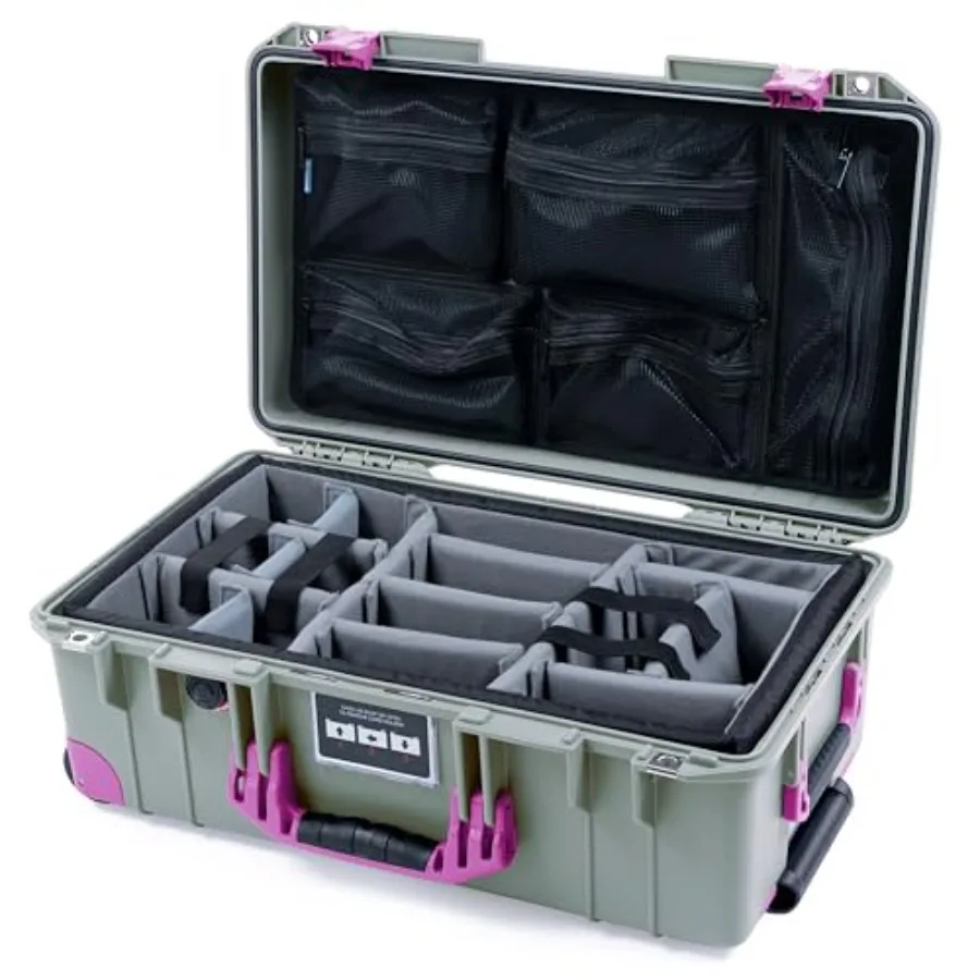 Pelican Air 1535 Carry-On for travel, lightweight polypropylene, sage green, waterproof with grey padded divider and mesh lid o
Pelican Air 1535 Carry-On for travel, lightweight polypropylene, sage green, waterproof with grey padded divider and mesh lid o