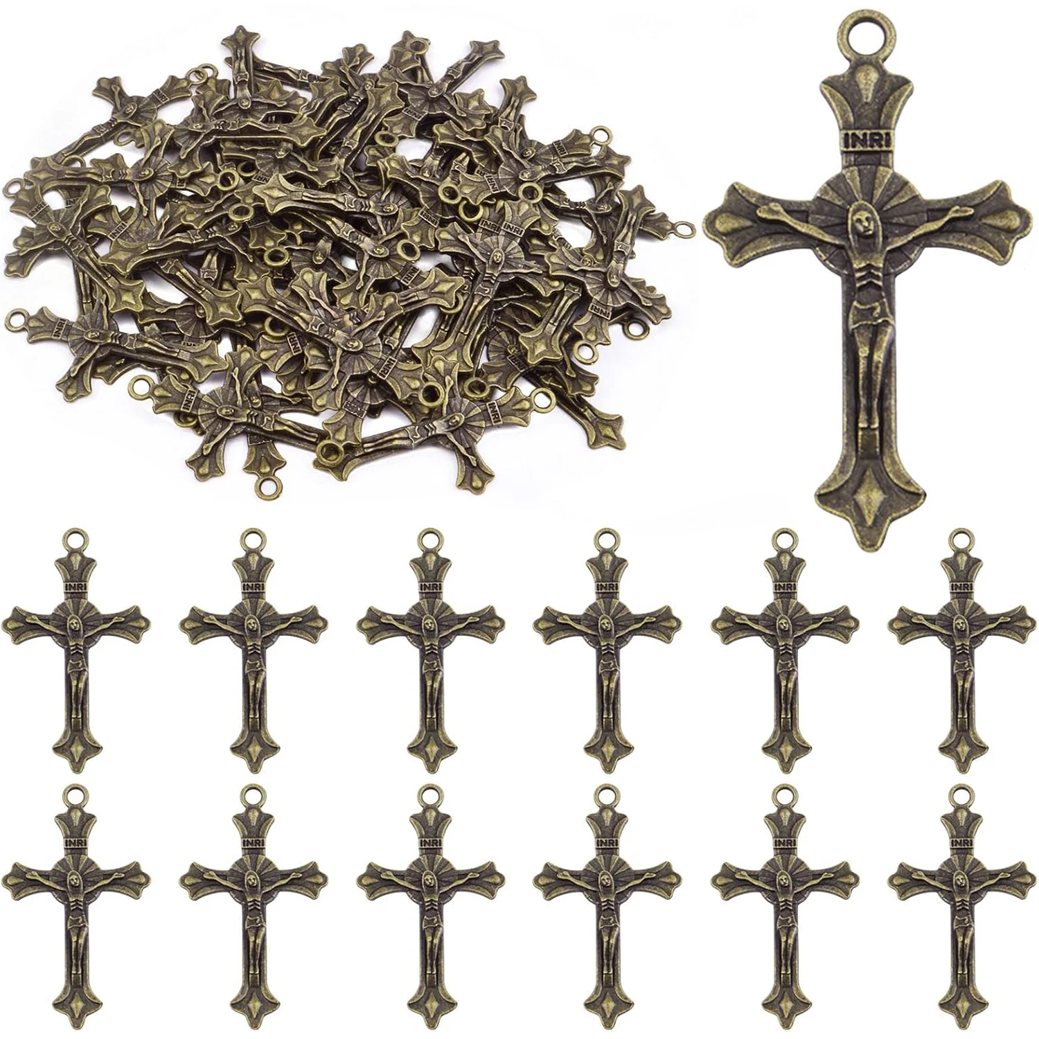 Cross Pendant Charms, 50pcs Alloy Jesus Peace Crucifix Pendants Jewelry Findings Accessories for DIY Handmade Bracelet Necklace
Cross Pendant Charms, 50pcs Alloy Jesus Peace Crucifix Pendants Jewelry Findings Accessories for DIY Handmade Bracelet Necklace