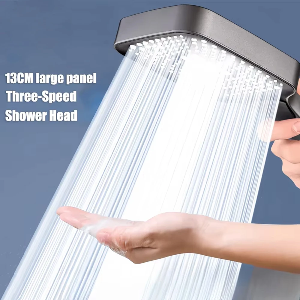 3 Modes Adjustable High Pressure Massage Shower Head 13cm Large Panel Shower Head Filter Element Bathroom Accessories New
3 Modes Adjustable High Pressure Massage Shower Head 13cm Large Panel Shower Head Filter Element Bathroom Accessories New