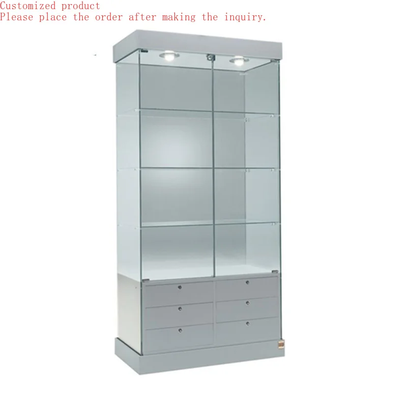 Custom.Retail Store Glass Shelf Cosmetic Showcase Display Cabinet Glass Display Showcase
Custom.Retail Store Glass Shelf Cosmetic Showcase Display Cabinet Glass Display Showcase