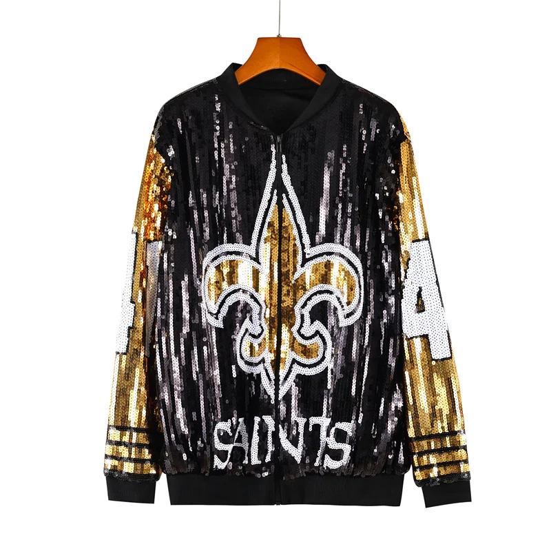 Spring And Autumn Striped Patchwork Long Sleeve Digit Letter Sequin Streetwear Coats Hip Hop Night Club Women's Jackets
Spring And Autumn Striped Patchwork Long Sleeve Digit Letter Sequin Streetwear Coats Hip Hop Night Club Women's Jackets