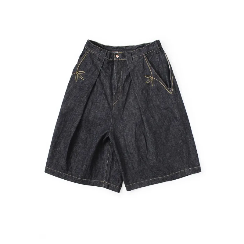 26SS KAPITAL Japanese Indigo Dyed Denim Embroidered Four Pocket Knee Length Capri Jeans Men's Clothing
26SS KAPITAL Japanese Indigo Dyed Denim Embroidered Four Pocket Knee Length Capri Jeans Men's Clothing