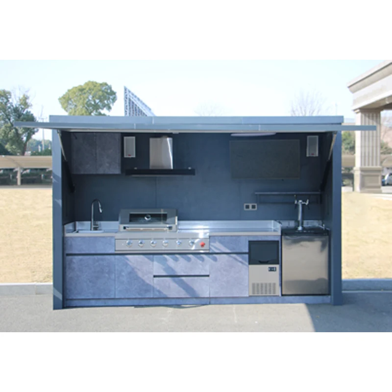 Modern Outdoor Kitchen Cabinet BBQ Island Steel Kitchen Cabinet Customized BBQ Pods Modular Outdoor Cooking Kitchen
Modern Outdoor Kitchen Cabinet BBQ Island Steel Kitchen Cabinet Customized BBQ Pods Modular Outdoor Cooking Kitchen