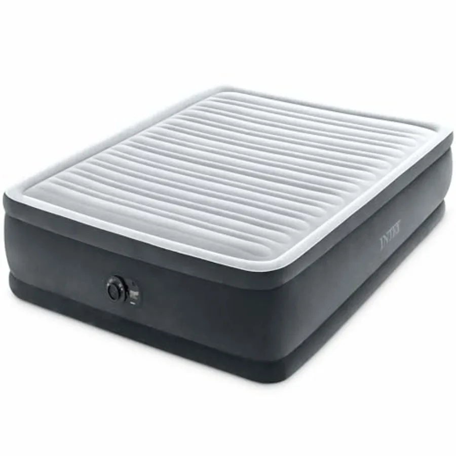 Queen size elevated air bed for indoor use, Fiber-Tech material, gray, built-in electric pump, 18in height, 600lb capacity
Queen size elevated air bed for indoor use, Fiber-Tech material, gray, built-in electric pump, 18in height, 600lb capacity