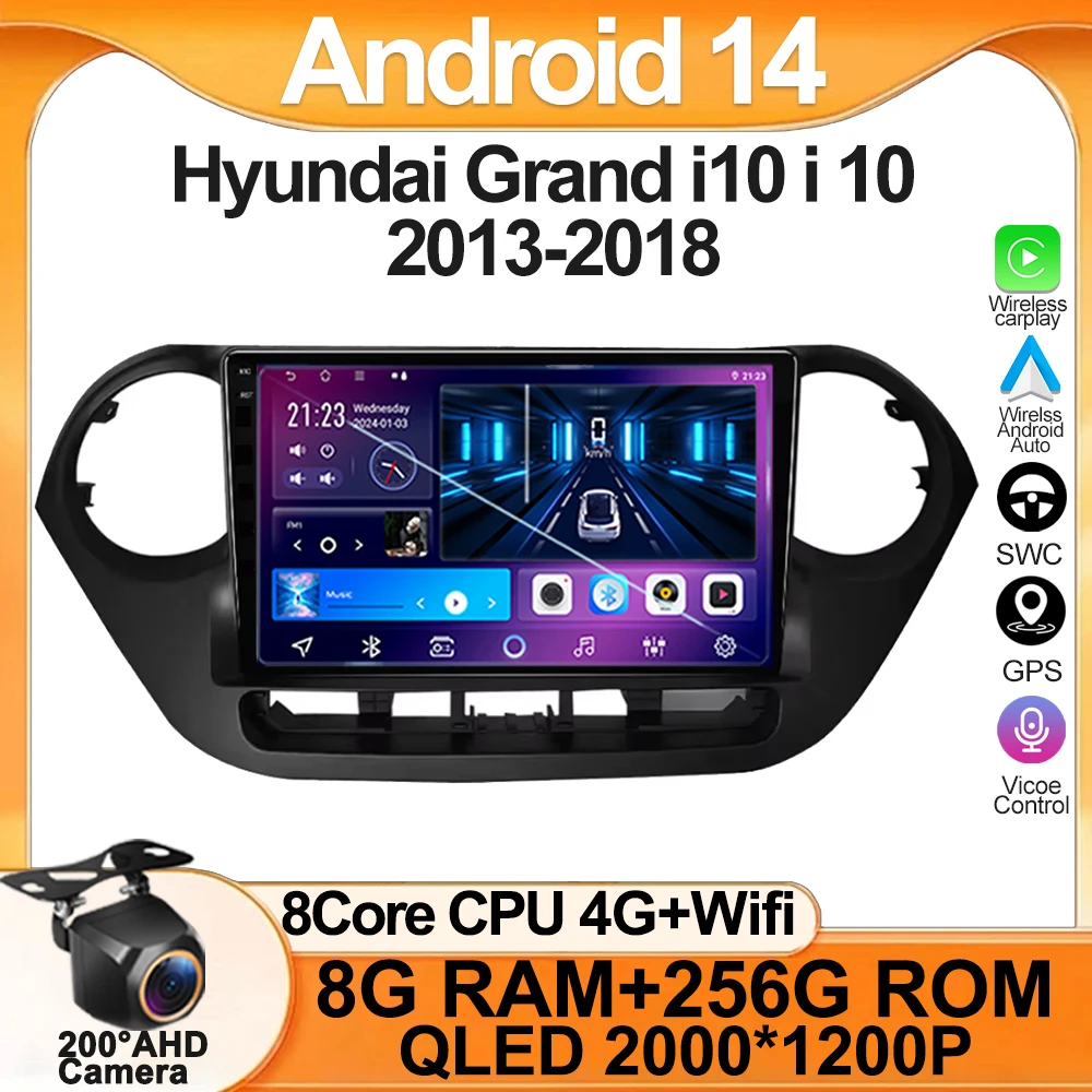 Android 14 For Hyundai Grand i10 i 10 2013-2018 Carplay Auto Multimedia Video Player Head Unit DVD WIFI GPS navigation car stere
Android 14 For Hyundai Grand i10 i 10 2013-2018 Carplay Auto Multimedia Video Player Head Unit DVD WIFI GPS navigation car stere