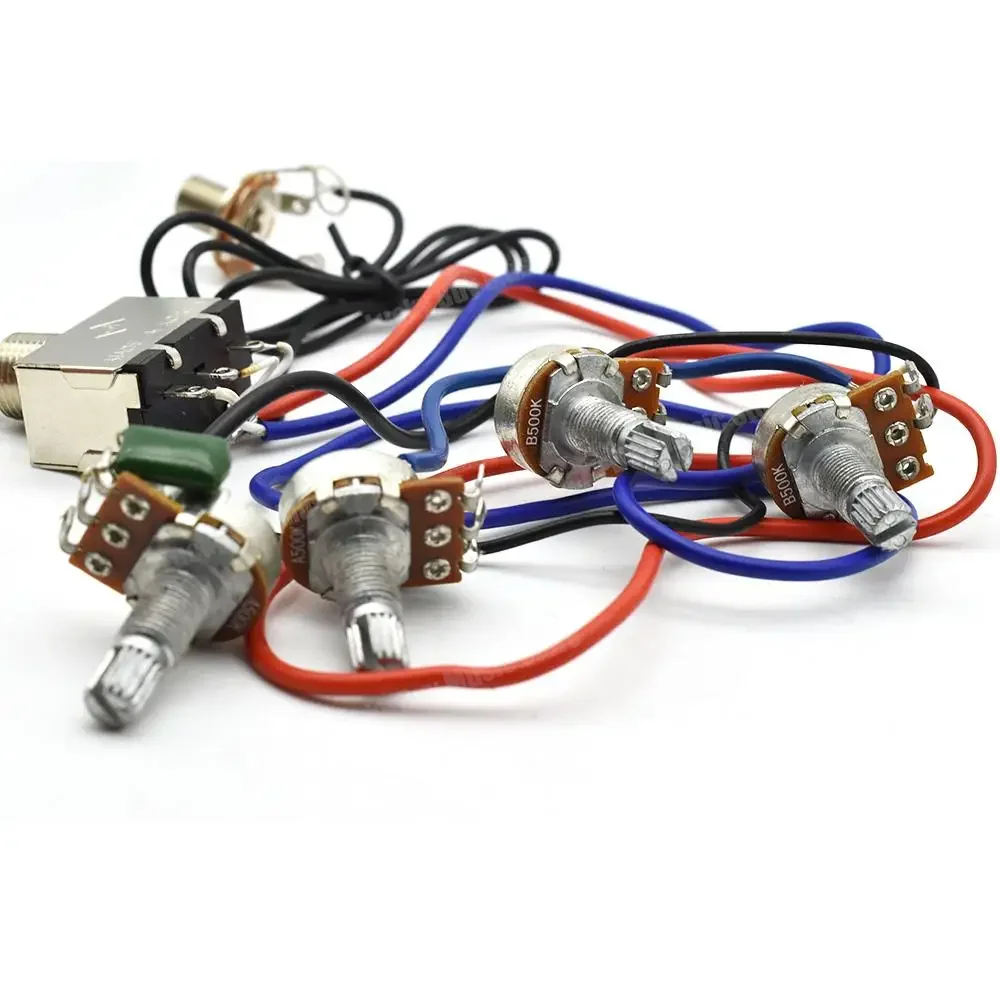 1 set Wiring Harness Prewired 2v2t 3 way Toggle Switch Jack 500k Pots for GB Replacement Guitar
1 set Wiring Harness Prewired 2v2t 3 way Toggle Switch Jack 500k Pots for GB Replacement Guitar