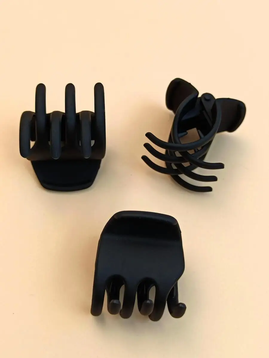 3pcs Black Solid Hair Claw Clips For Women Daily Use Hair Accessories
3pcs Black Solid Hair Claw Clips For Women Daily Use Hair Accessories