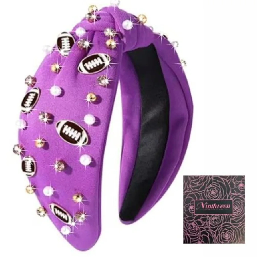 Women's Fashion Football Headband Black Red Orange Blue Pearl Rhinestone Jeweled Knotted for Girl's Fashion Cute Wide Headband
Women's Fashion Football Headband Black Red Orange Blue Pearl Rhinestone Jeweled Knotted for Girl's Fashion Cute Wide Headband
