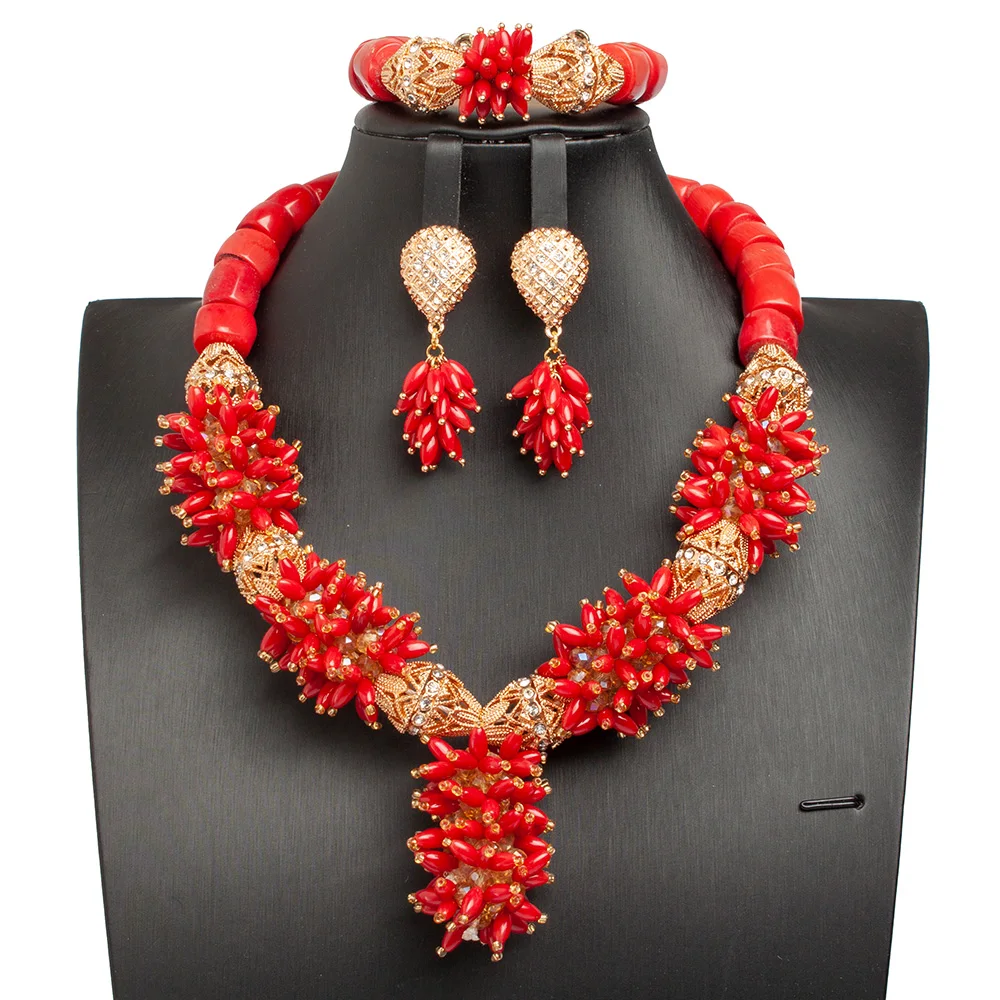 Luxury African Wedding Coral Jewelry Set Handmade Natural Coral Jewelry Golden Accessories Free Shipping Items To Nigeria ABG086
Luxury African Wedding Coral Jewelry Set Handmade Natural Coral Jewelry Golden Accessories Free Shipping Items To Nigeria ABG086