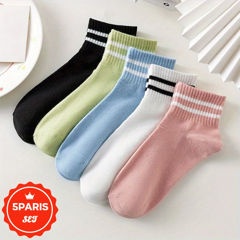 5 Pairs Women's Ankle Socks - Anti Slip and Breathable Low Cut Socks for Woman, Fashion Short Socks Set for Ladies Daily Wear
5 Pairs Women's Ankle Socks - Anti Slip and Breathable Low Cut Socks for Woman, Fashion Short Socks Set for Ladies Daily Wear