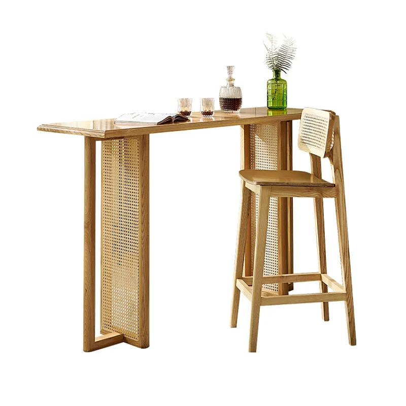Nordic modern and simple, restaurant cafe solid wood rattan bar table and chair combination
Nordic modern and simple, restaurant cafe solid wood rattan bar table and chair combination