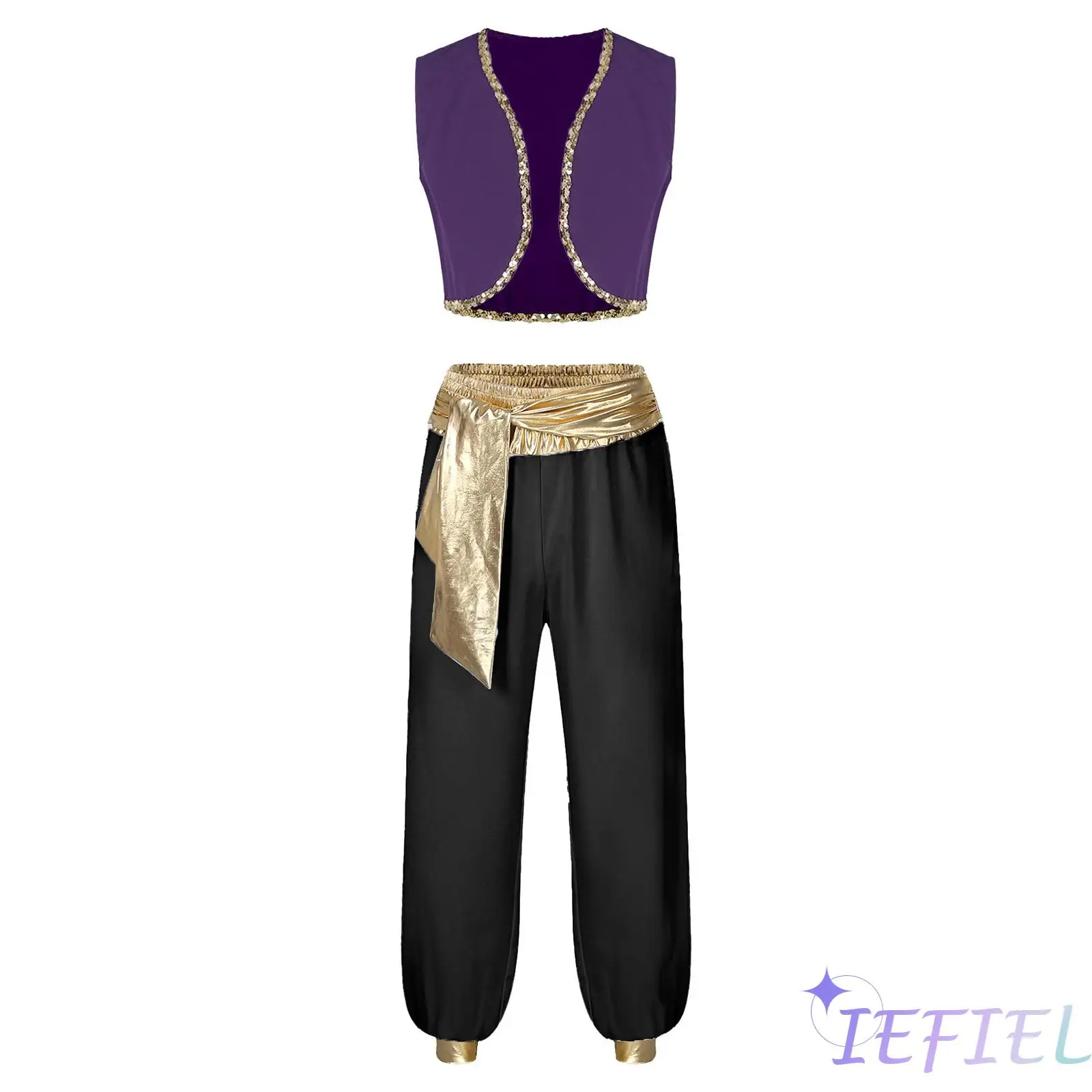 Mens Mythical Prince Carnival Cosplay Outfit Halloween Party Arabian Prince Role Play Waistcoat Vest Top+Belted Harem Pants Set
Mens Mythical Prince Carnival Cosplay Outfit Halloween Party Arabian Prince Role Play Waistcoat Vest Top+Belted Harem Pants Set