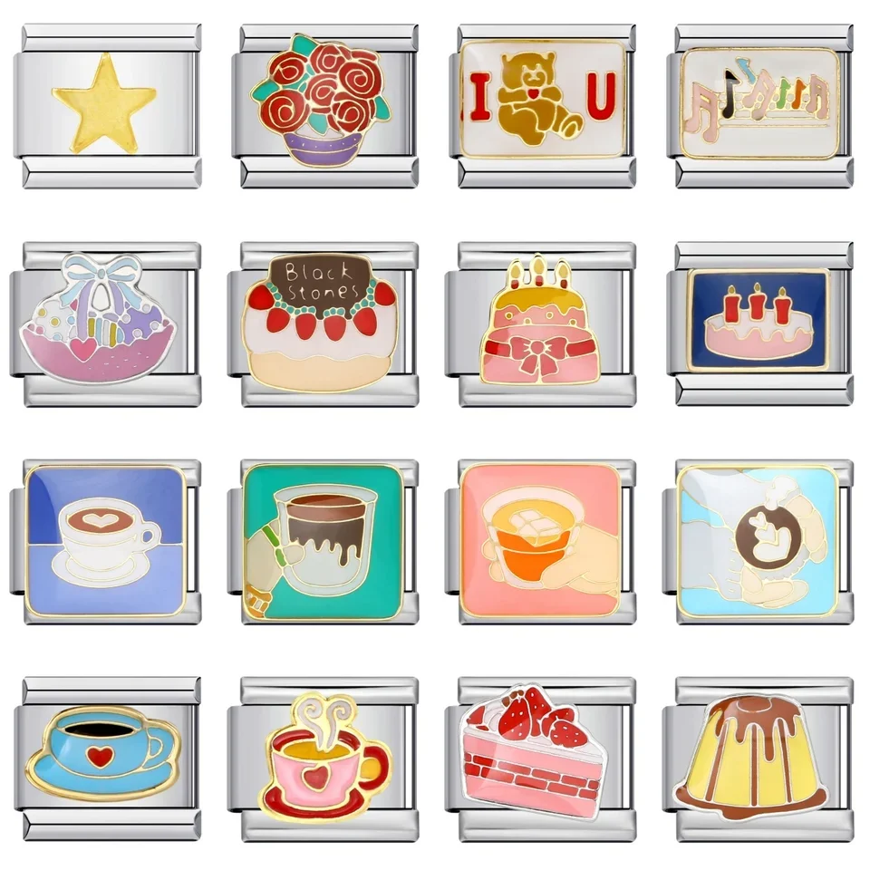 Fashion Cake Coffee Cappuccino Apple Pie Pudding Italian Charm Links Fit 9mm Stainless Steel Bracelet
Fashion Cake Coffee Cappuccino Apple Pie Pudding Italian Charm Links Fit 9mm Stainless Steel Bracelet
