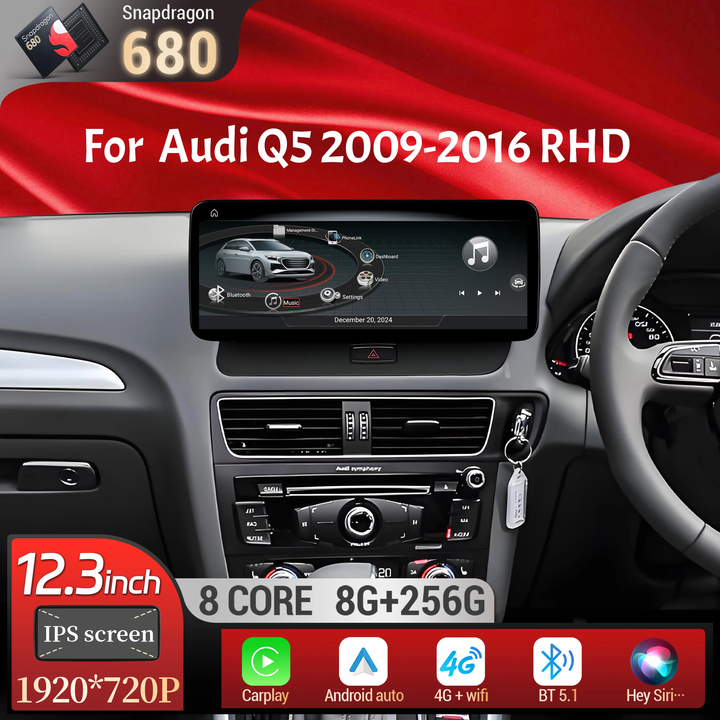 12.3 inch Android 14 Right Hand Drive Car Radio For Audi Q5 2009-2016 Wireless BT Carplay Qualcomm Snapdragon 680 System Screen
12.3 inch Android 14 Right Hand Drive Car Radio For Audi Q5 2009-2016 Wireless BT Carplay Qualcomm Snapdragon 680 System Screen