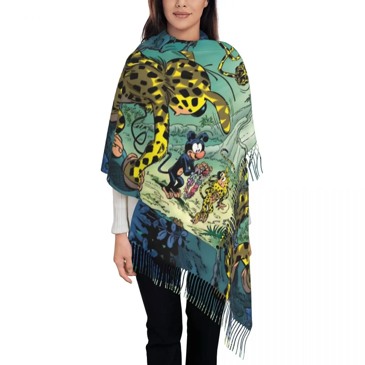 Luxury Marsupilami And Family Tassel Scarf Women Winter Warm Shawls Wraps Ladies Anime Cartoon Scarves
Luxury Marsupilami And Family Tassel Scarf Women Winter Warm Shawls Wraps Ladies Anime Cartoon Scarves