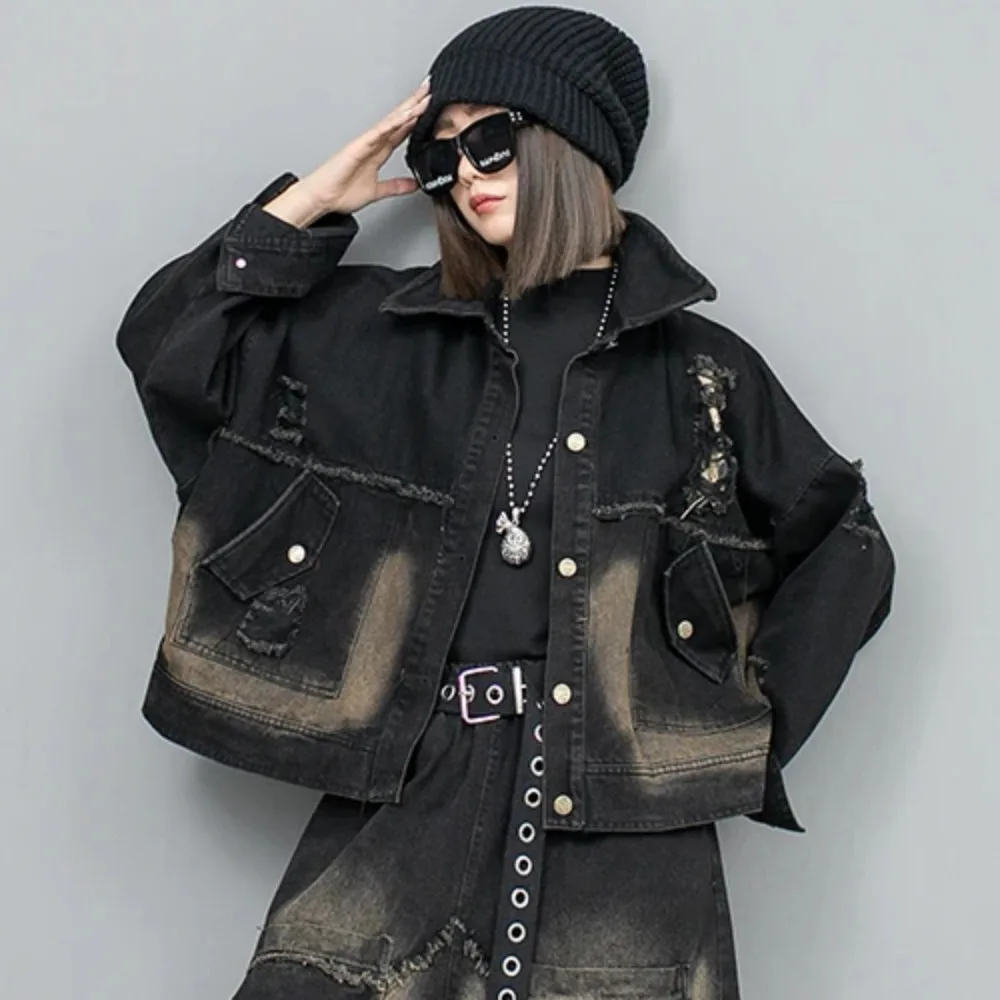 Long Sleeved Denim Jacket Women Personalized Black Coat 2024 Spring Autumn New LX1147
Long Sleeved Denim Jacket Women Personalized Black Coat 2024 Spring Autumn New LX1147