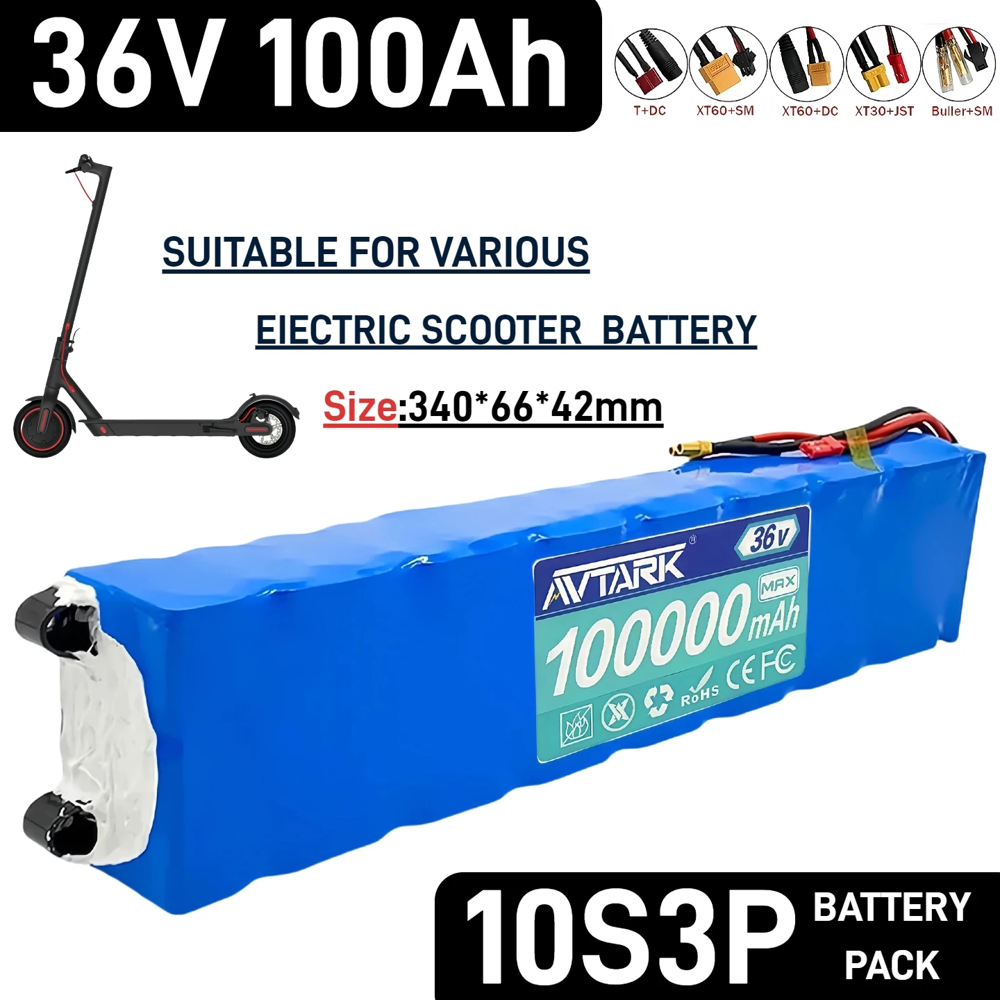 Original 36V 100000mAh 10S3P Battery Pack, for Xiaomi Mijia M365 electric scooter balance car Special Battery Pack, built-in BMS
Original 36V 100000mAh 10S3P Battery Pack, for Xiaomi Mijia M365 electric scooter balance car Special Battery Pack, built-in BMS