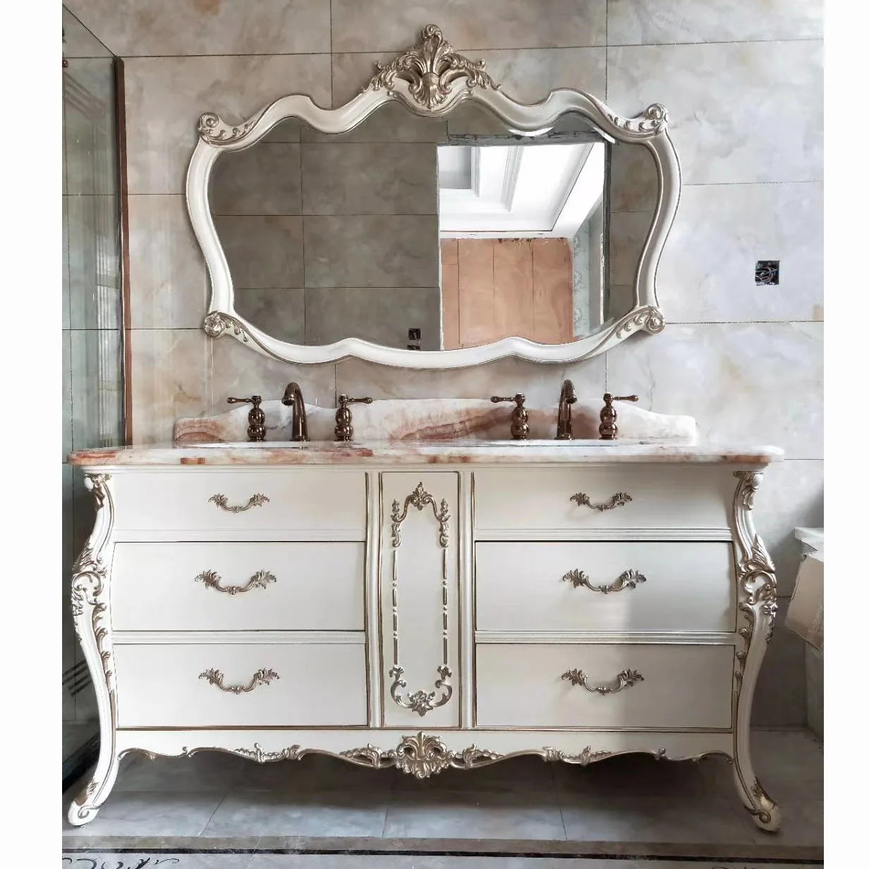 Arc European Bathroom Cabinet Oak Bathroom Bathroom Cabinet Face and Hand Washing Double Basin Combination Washstand
Arc European Bathroom Cabinet Oak Bathroom Bathroom Cabinet Face and Hand Washing Double Basin Combination Washstand