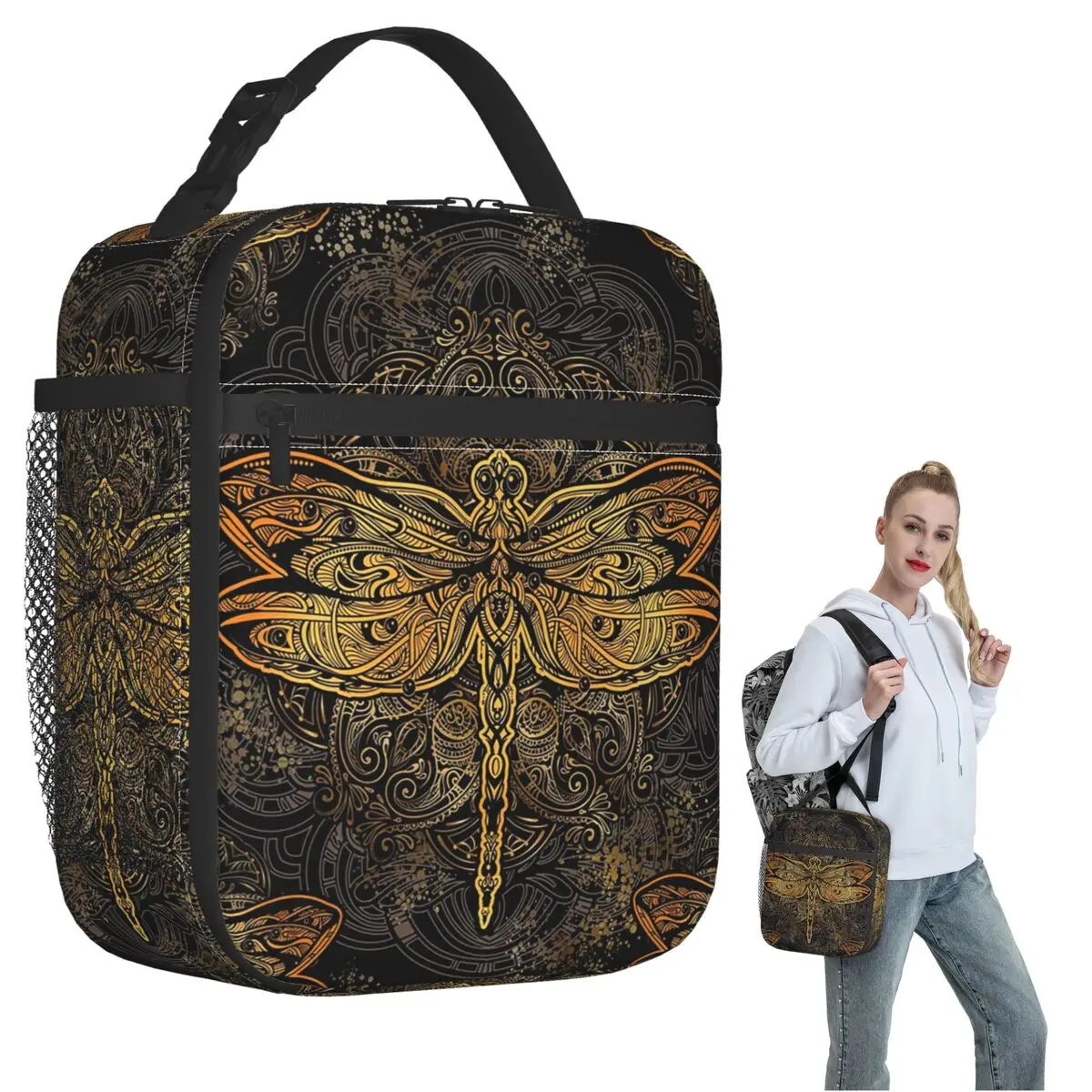 Colorful Mandala Dragonfly Insulated Lunch Bag for Women Children Portable Food Boxes Thermal Lunch Box Tote
Colorful Mandala Dragonfly Insulated Lunch Bag for Women Children Portable Food Boxes Thermal Lunch Box Tote